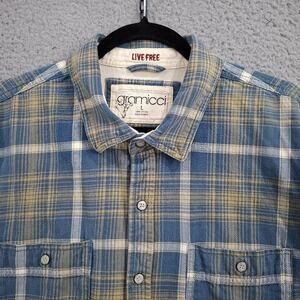 Vintage Gramicci Flannel Shirt Mens Large Plaid Heavy Cotton Gorpcore Outdoor